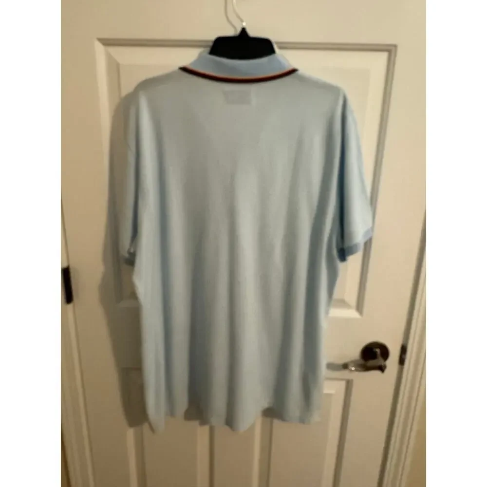 Penguin by Muningswear 100% Cotton Polo Light Blue Rainbow Collar XL - Picture 7 of 8